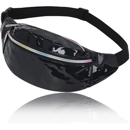 Жіноча поясна сумка-бананка: водонепроникна, з PU шкіри, для спорту, бігу, подорожей (чорна)