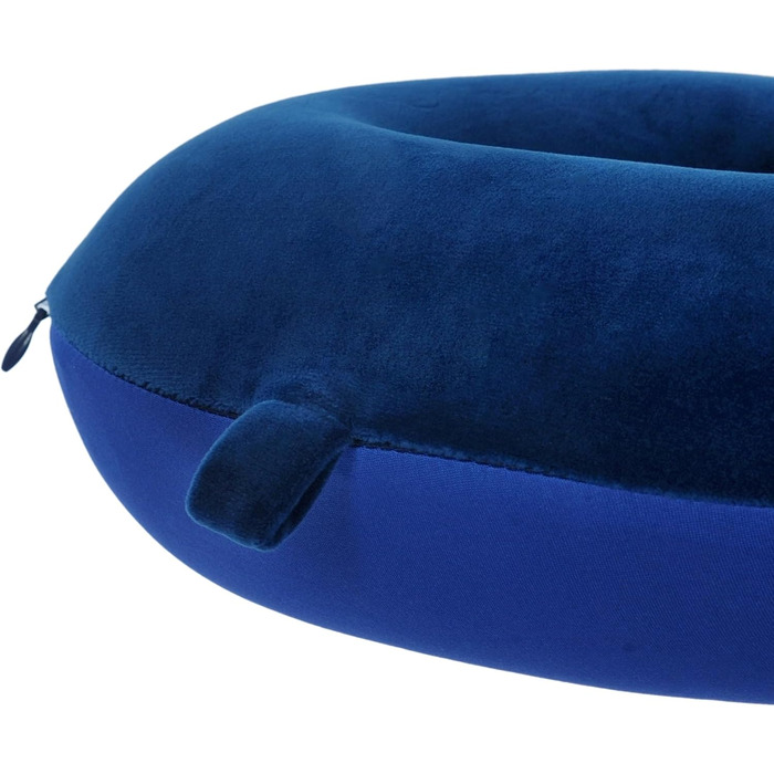 Подушка для шиї з піною з пам'яті, зручна та легка, ідеальна для сну в літаку, автомобілі, поїзді, автобусі та вдома, з чохлом для зберігання (Блакитна)