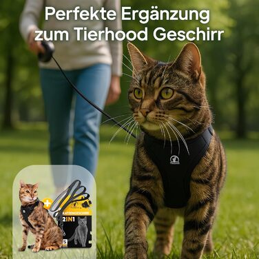 Рулетка для котів та маленьких собак Tierhood 5 метрів, чорна