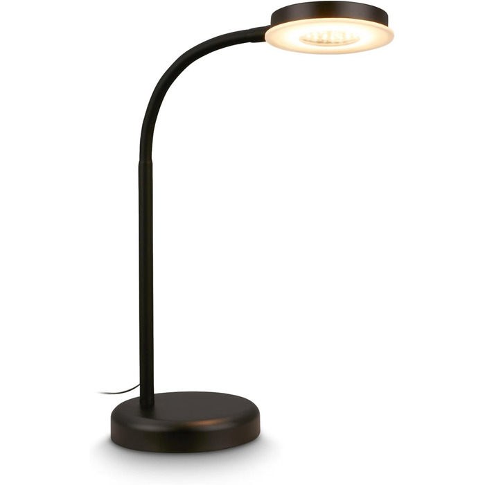 LED лампа BRILONER для столу з сенсорним управлінням, регульована яскравість, поворотна, чорна. Ідеально для дому та офісу, читання. Розміри: 32,5x13x40 см