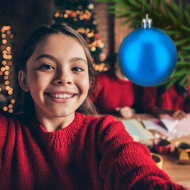 Relaxdays Christmas Baubles, Set of 100, Christmas Decorations, Matte, Glossy, Glittering, Christmas Tree Balls, 3, 4 & 6cm, Petrol Blue, Petrol