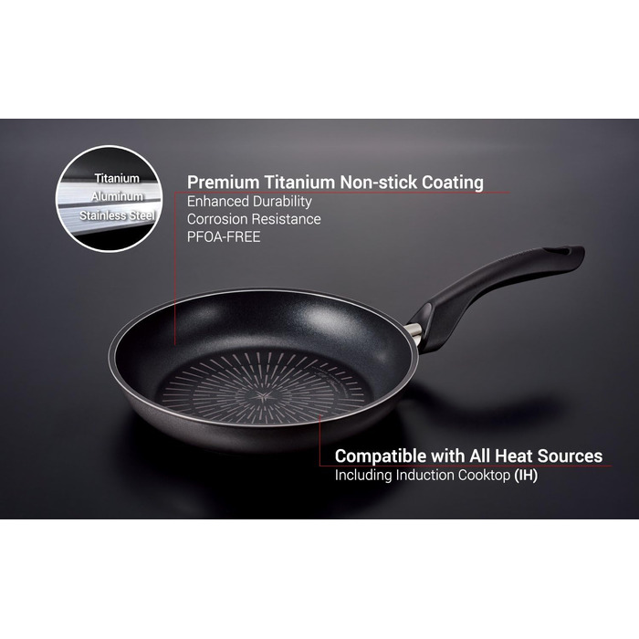 Сковорода Happycall з нержавіючої сталі з антипригарним покриттям, 28 см, сіра, без PFOA, для плити induction, безпечна для миття в посудомийній машині