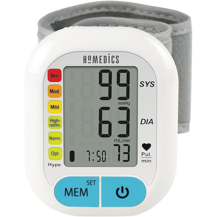 Тонометр House of Marley HoMedics Bluetooth з великим дисплеєм, 60 пам'яті та функцією попередження, вимірювання артеріального тиску та пульсу