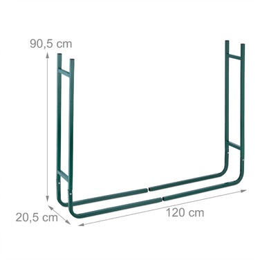 Relaxdays Dark Green Steel Firewood Rack