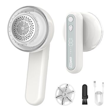 Електричний видальник ворсу COPPA з 6 лезами, 3 швидкості, перезаряджається, для одягу, з індикатором заряду