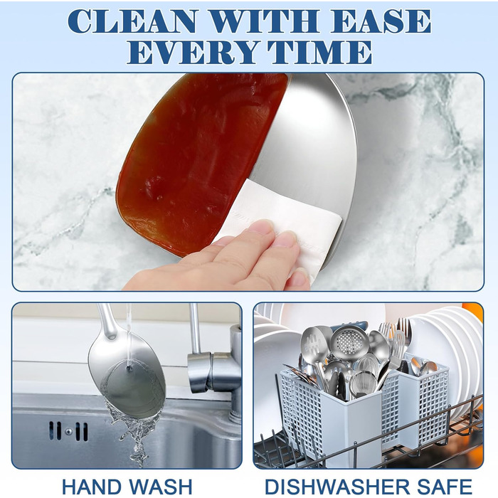 Набір кухонних аксесуарів BEWOS 15 предметів: ложки, шпателі, органайзер, нержавіюча сталь, для кухні