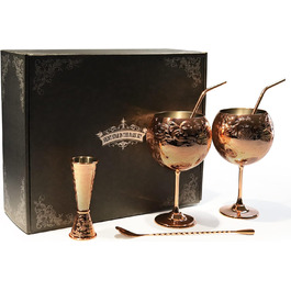 Luxurious Gin & Tonic Glasses, Stainless Steel Cocktail Wine Glass Set, Gin Glass Set for Gin Lovers, 680 Ml, Rose Gold. (Hand Wash)
