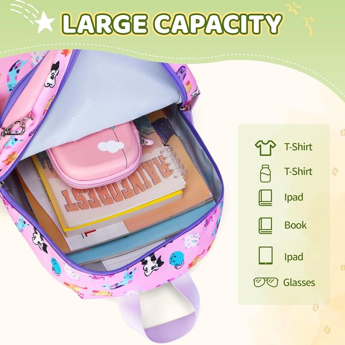 Дитячий рюкзак SUN EIGHT для хлопчиків та дівчаток: легкий, міцний, для садка, школи та подорожей (фіолетовий, рожевий)