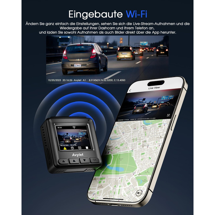 Відеореєстратор Auto WiFi 2K Mini з GPS, IPS-дисплеєм, нічним баченням та G-сенсором
