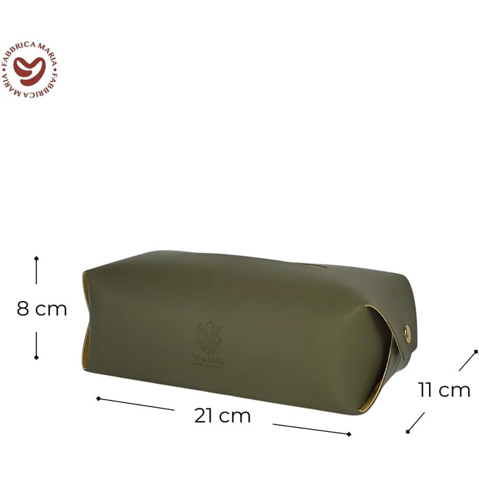 Luxury for your tissues - box made of Italian leather, perfect for living rooms, bathrooms, kitchens, offices/practices, cars, and hotel rooms (Olive)