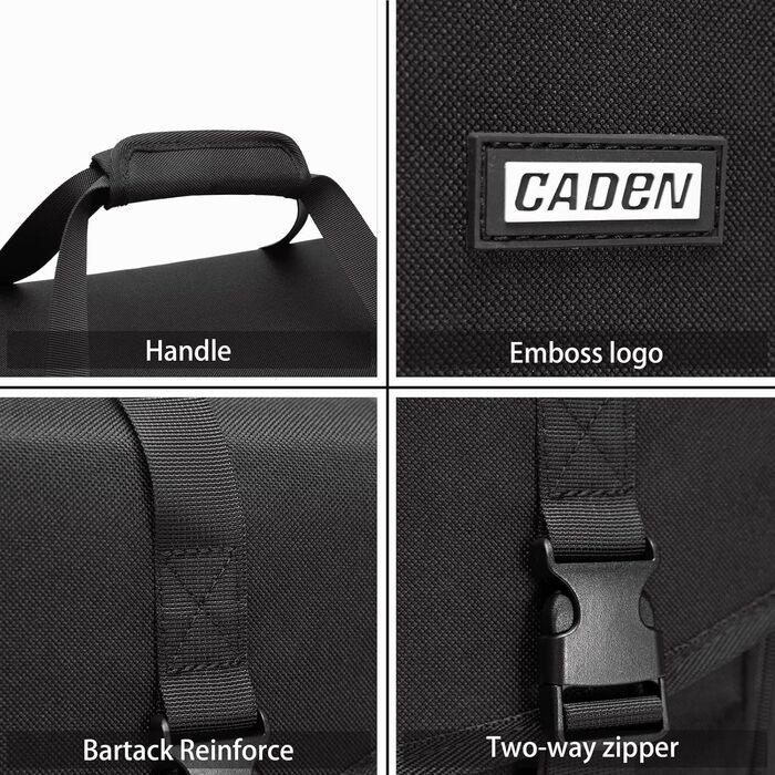 Чохол для камери CADeN: водостійка сумка через плече для DSLR/SLR камер Nikon, Sony, Canon (Чорний, L)