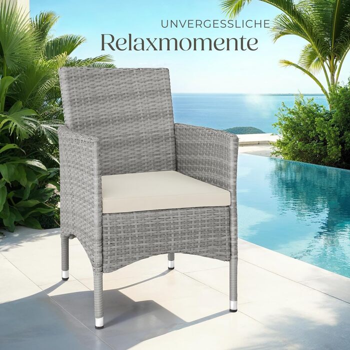 Tectake 2-Piece Rattan Garden Chair Set