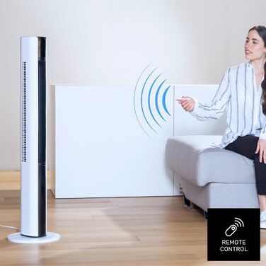 Турбовентилятор Taurus | 50W | 110 см | 3 швидкості | 3 режими | Таймер | Обертання | Пульт ДК | Білий | Taurus