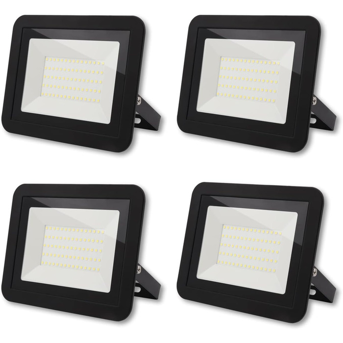 DA LIGHT 50W LED Floodlight Outdoor & Indoor, 6000K Cool White 4500lm Super Bright Outdoor Light, LED Floodlight Outdoor Spotlight Floodlight IP65, 230V LED Spotlight for Garden, Garage, Sports Field (4 pieces)