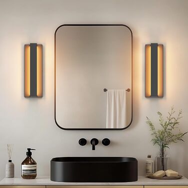 Klighten LED стінна лампа 16W, чорна, для дому, тепле світло 3000K, з алюмінію та нержавіючої сталі