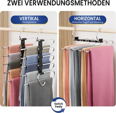 Підвісні вішалки для штанів DAMITA - 2 шт. (білі) - компактні, пластикові, для штанів, суконь, джинсів, шарфів, одягу для жінок та чоловіків