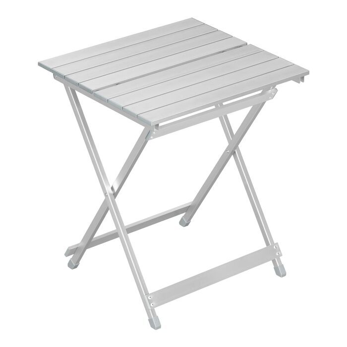 Складний алюмінієвий стіл WOLTU для кемпінгу, саду, балкону - 50.5x59.5x47 см (срібний)