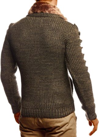 Чоловіча вітрозахисна куртка Leif Nelon з ґудзиками, Regular Fit, чоловічий кардиган з довгим рукавом, ідеальний для повсякденного та ділового стилю, сірий, чорний (S, Хакі-чорний)