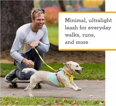 RUFFWEAR Hi & Light Dog Lead, Strong Lead with integrated storage pocket and secure Crux-Clip closure, compactly folds down to pocket size, (Basalt Grey)