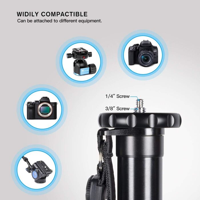 SIRUI AM-326M: Легкий карбоновий монопод - штатив 6 секцій, вантажопідйомність 10 кг