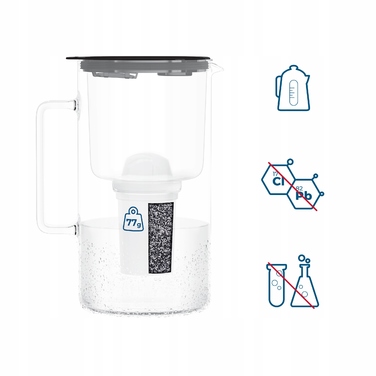 Скляний фільтраційний глечик Wessper D4 BOROSILICATE MINI FF BK з фільтром