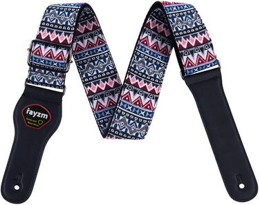 Гітарний ремінь Rayzm Gurt: бавовняний ремінь для акустичної/електро гітари або бас-гітари
