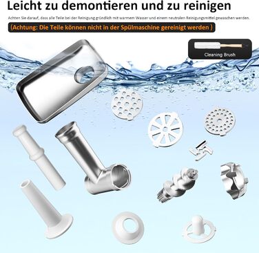 М'ясорубка електрична STANEW 4-в-1, 3500 Вт, 3 диски з нержавіючої сталі (4/8 мм, решітка), насадка для ковбас