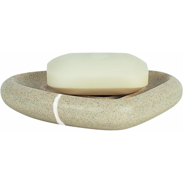 Миска для мила Spirella Etna з імітацією каменю, 15x11x3 см, бежево-пісочний колір