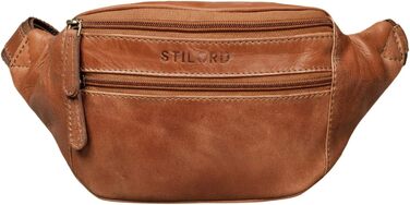 STILORD 'Marian' поясна сумка з натуральної шкіри вінтаж для чоловіків та жінок. Поясна/будова сумка для телефону, косметики, камери, подорожей, вечірок, концертів, фестивалів. Шкіра Cognac, блискуча.
