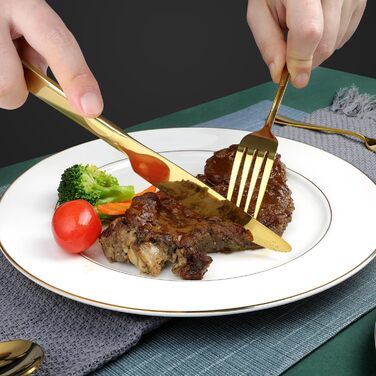 Набір столових приборів OGORI для 6 осіб, 30 предметів, з дзеркальним поліруванням, нержавіюча сталь 18/10, набір столових приборів для дому/вечірки/ресторану (подарункова коробка)