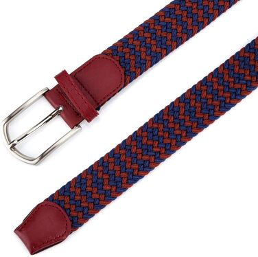 Плетене вітростійке полотно, еластичний ремінь на пояс для чоловіків/жінок/підлітків, багатокольоровий (винний, 90/95 см, L)