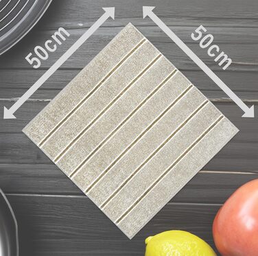 Lashuma Striped Towels 50x50 cm for the Kitchen, Lucerne Kitchen Towels Beige