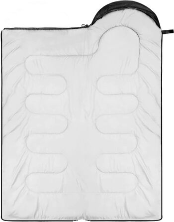 Сплячий мішок Outdoor Sportneer для дорослих та дітей - легкий спальний мішок для кемпінгу, походів та рюкзакових подорожей 220x75 см, чорний+сірий