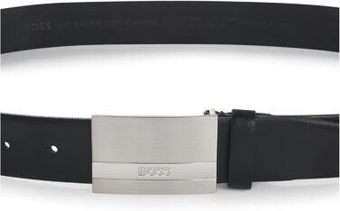 Чоловічий шкіряний ремінь BOSS Baxton з логотипом, чорний