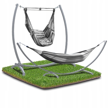 Стійка для гамака Go Garden 2в1, сіра, макс. навантаження 250 кг