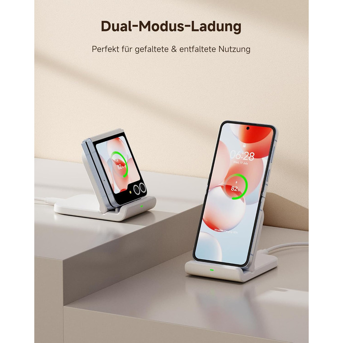 Бездротова зарядка SwanScout для Samsung Galaxy Z Flip 7/7 FE, 6/5/4/3 та Moto Razr 60/50/40 (Ultra), SwanScout 501S (біла)