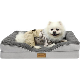 Orthopedic Dog Bed for Large Dogs - Dog Basket, Dog Sofa, Washable with Egg-Shaped Foam, Dog Couch with High Edge and Non-Slip Bottom for Large Dogs, 111x80cm (M - 76x55cm)
