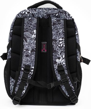 Ергономний шкільний рюкзак Budmil для хлопчиків та дівчаток 32L - для підлітків та дітей від 5 класу - водонепроникний, з 3 відділеннями та вентильованою спинкою, Edwin White Flower