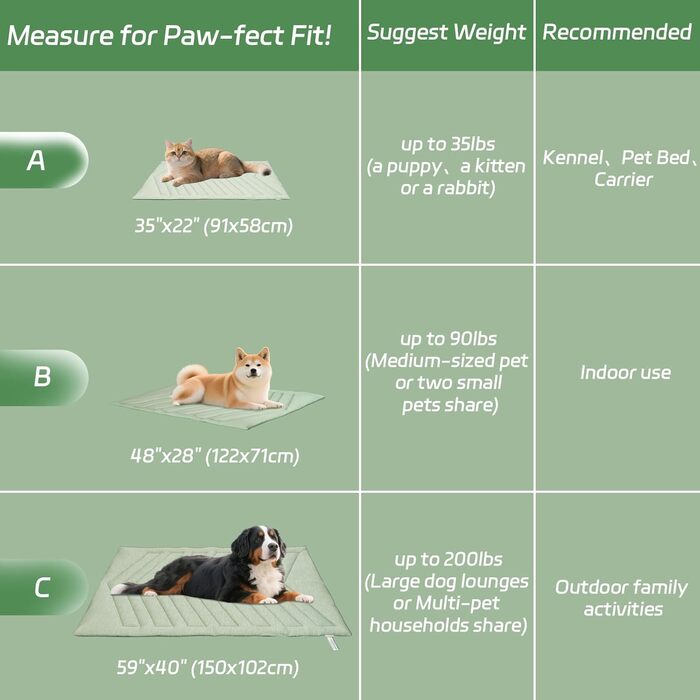 Кілт-мат UIQELYS для собак, зелений, без гелю, з тканини з охолоджуючим ефектом та оксамитової підкладки, миється, охолоджуюча подушка для собак, літо, цуценята та кошенята (150x102 см)