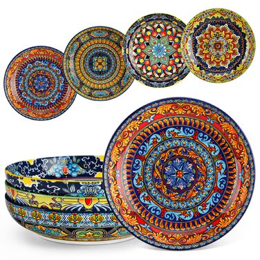 Набір супових тарілок Vancasso (6 шт) з порцеляни, 840 мл – для супу, салату, рамену, мюслі, пасти та десерту