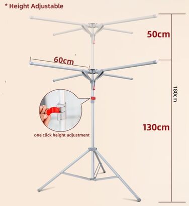 Розкладна сушилка для білизни Standtrockner з 4 крилами - біла | Сушилка для балкона, дому, вулиці