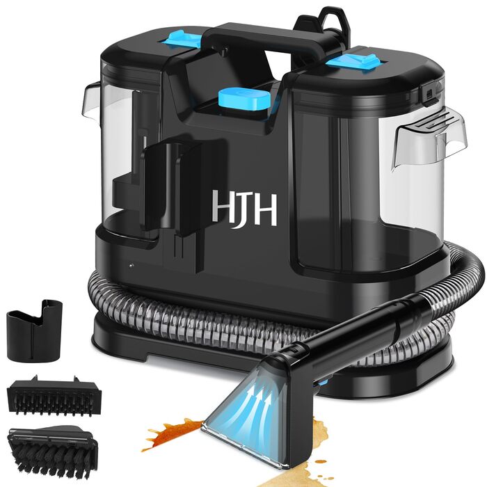 Пристрій для чищення оббивки Nassauger, 450W, 12kPa: мийний пилосос для килимів, оббивки та автосидінь (чорний)