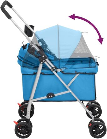 ВідаXL Переноска для собак, візок для собак, складаний, 76x50x100 см, Оксфорд, блакитний