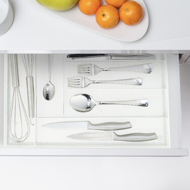 Relaxdays Cutlery Box with 6 Compartments, Metal