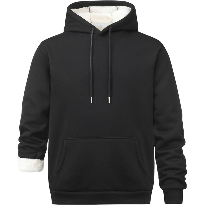 Чоловічий теплий світшот з капюшоном, чорного кольору, розмір S