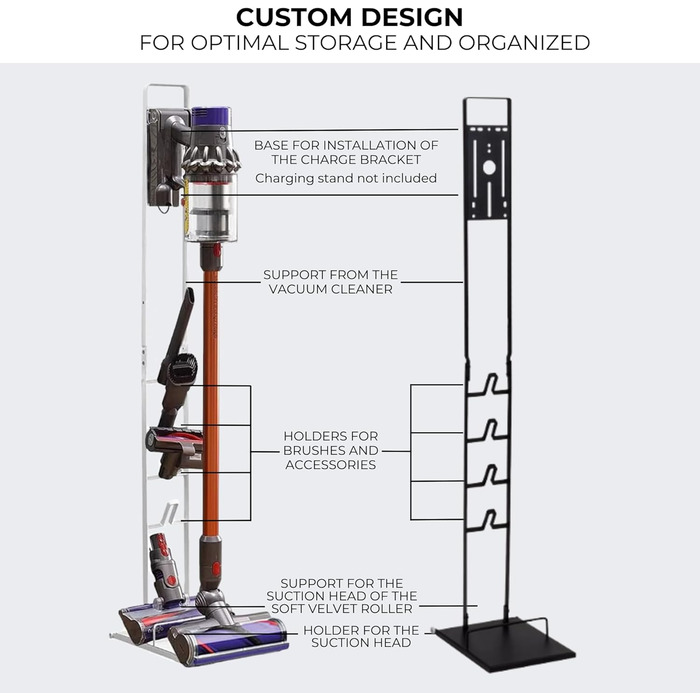 Підставка для пилососів Dyson: V15, V12, V11, V10, V8, V7, V6, DC58, DC59, DC62, DC74 - Organizer, Standfuß, Halterung (S1919)
