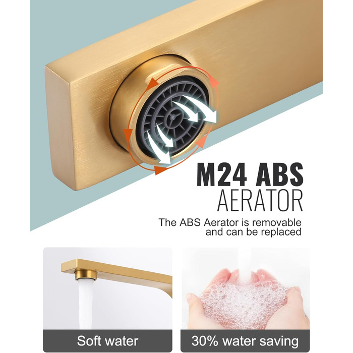 Кухонний змішувач з нержавіючої сталі, поворотний на 360°, для кухні, вантажівки, ванної кімнати, золотий