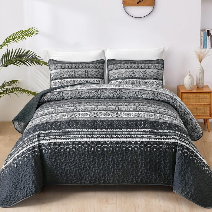 Пухова ковдра WONGS Bohemian, King-size, жовто-помаранчевий колір, мікрофібра, 261.6 x 228.6 см, 3 шт. (King, Чорний)