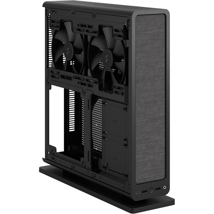 Корпус Fractal Design Ridge Black Mini-ITX для ігрового ПК з PCIe 4.0, 2 вентилятори 140мм PWM, USB Type-C