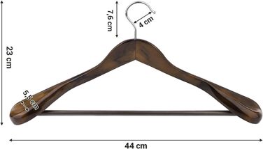 Набір вішалок для одягу SONGMICS, 6 шт., з масиву дерева, широкі плечі, антиковзні, для сорочок, пальто, курток, штанів, костюмів, поворотний гачок 360°, колір темний горіх CRSH06V